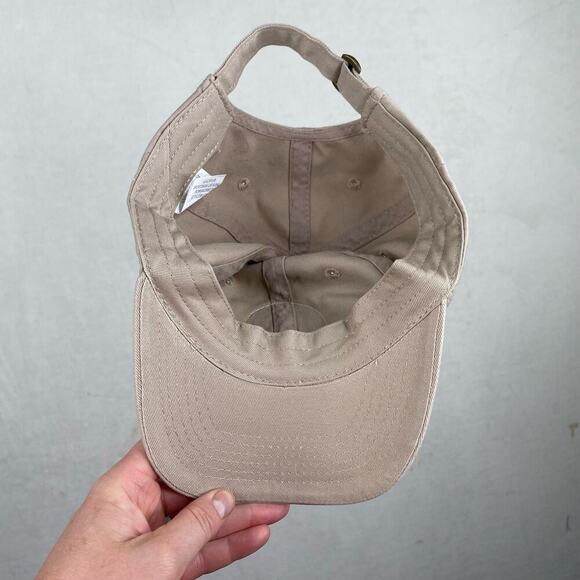 Rivers & Glen Tan Khaki Green Logo Patch Dad Baseball Adjustable Hat - Picture 3 of 4